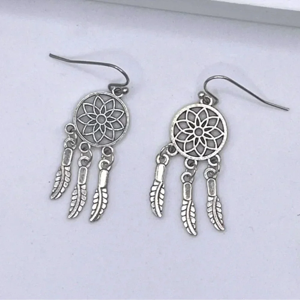 Silver Dream Catcher Earrings